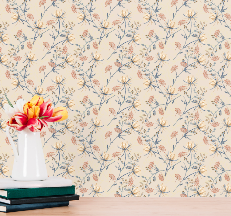 Gyönyörű virágmintás Tapéta Virágok - TenStickers