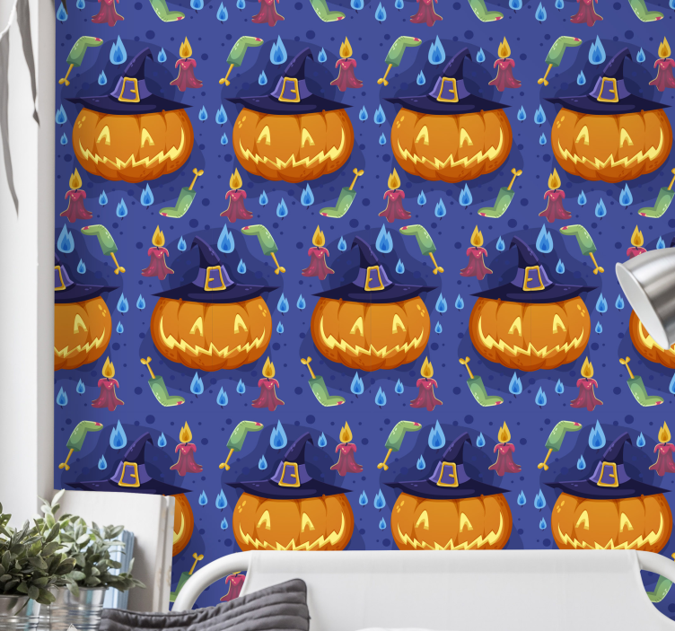 Halloweeni tök minta Tapéta halloween - TenStickers