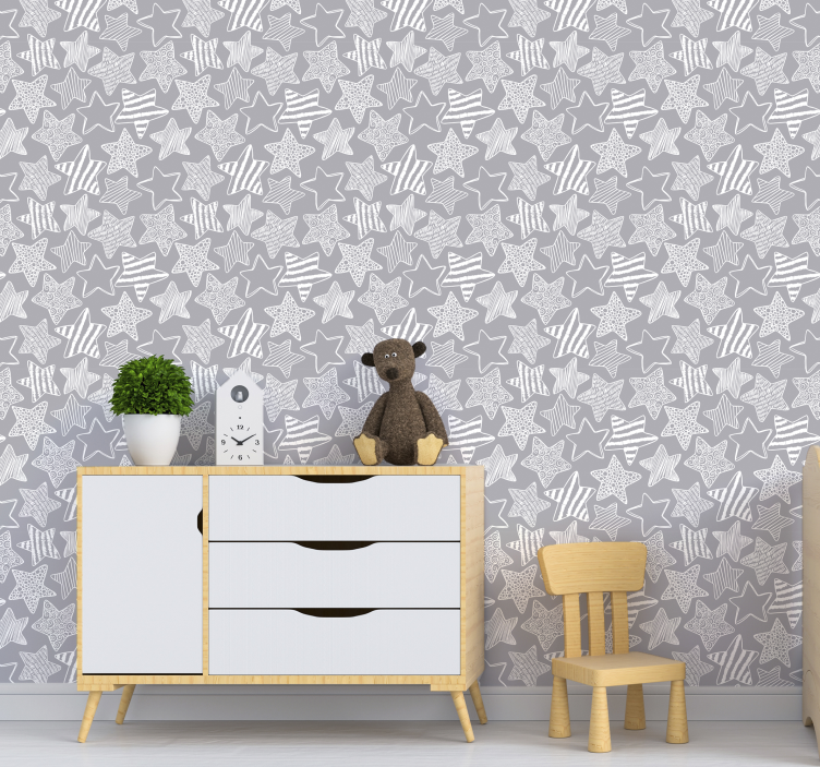 Csillag tapéta fehér csillag - TenStickers