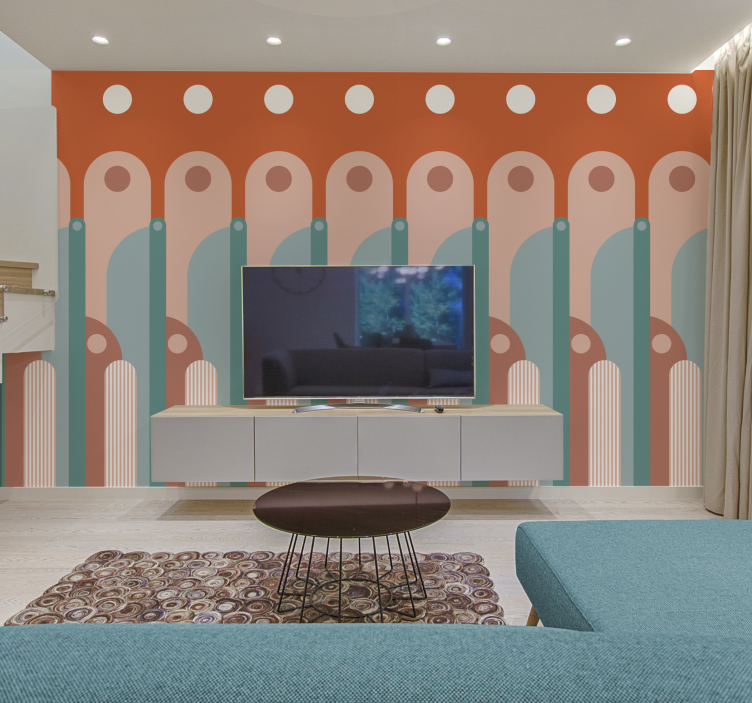 ívelt geometriai alakzatok Nappali tapéta - TenStickers