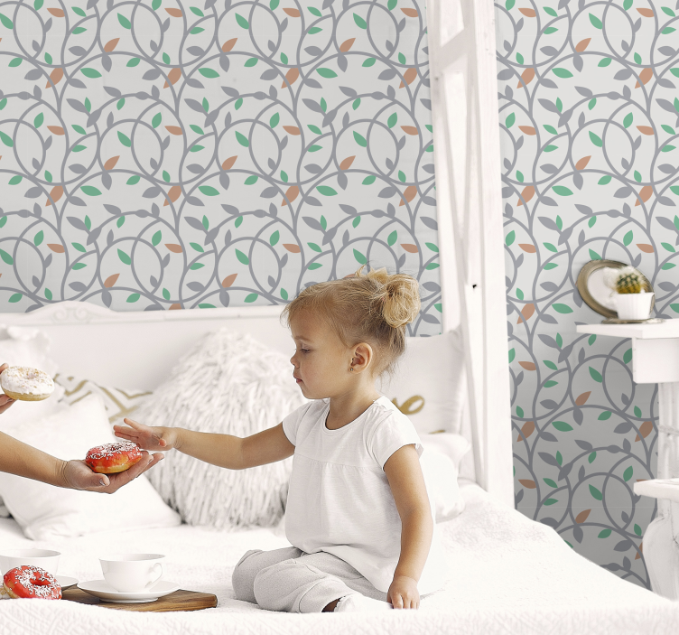 Retro virágos szórvány Tapéta Virágok - TenStickers