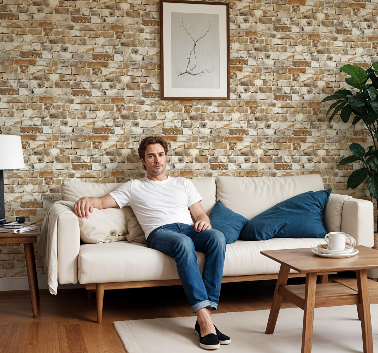 Kopott anyag Tapéta Kő - TenStickers