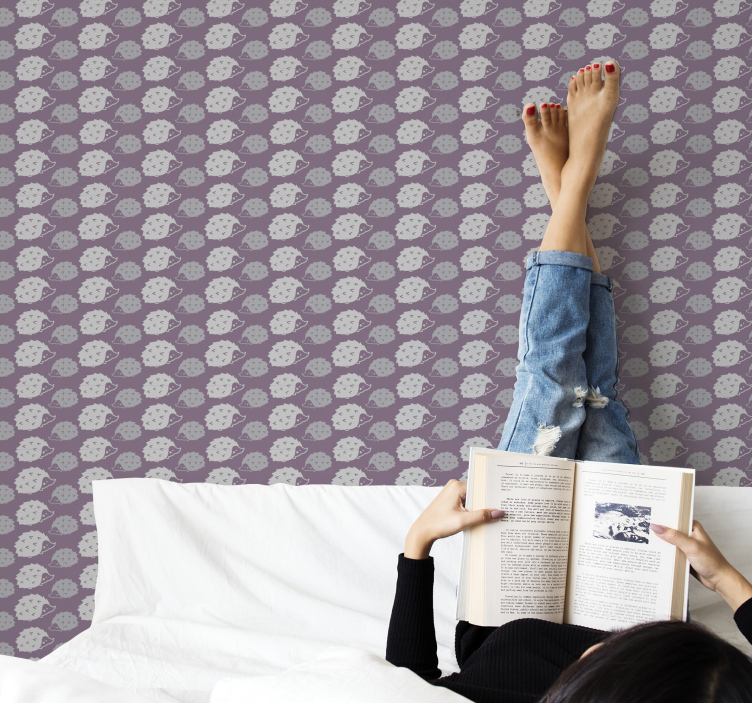 Lila sündisznó minta Allati tapéta - TenStickers