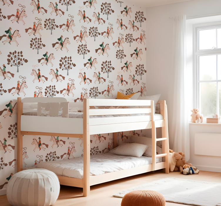 Lovaglás az erdőben Tapéta lovak - TenStickers