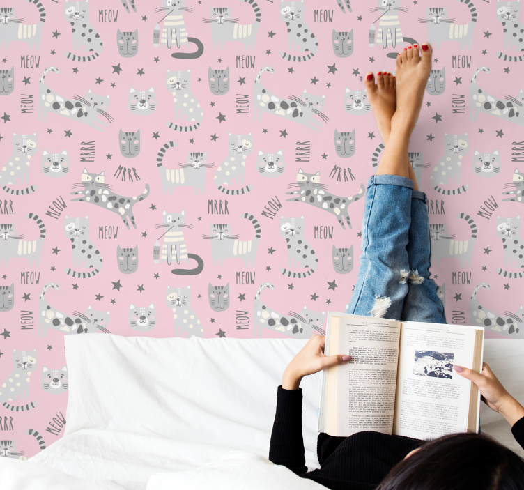 Macskajátékidő Tapéta Macskák - TenStickers