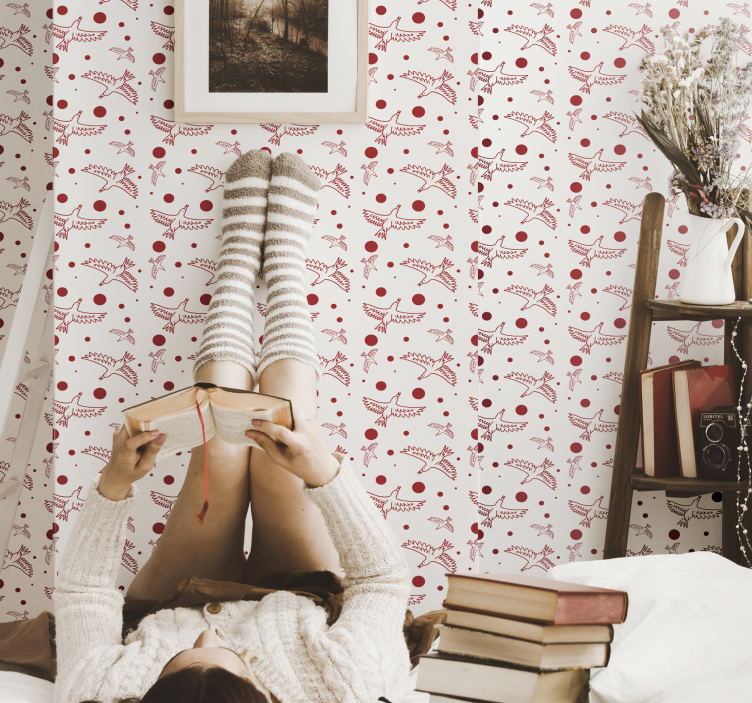 Madarak és pöttyök Allati tapéta - TenStickers