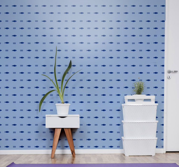 Minimális hal mintás állat tapéta - TenStickers