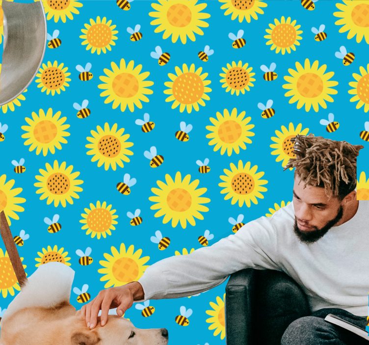 Napfényes virágmintás Tapéta Virágok - TenStickers