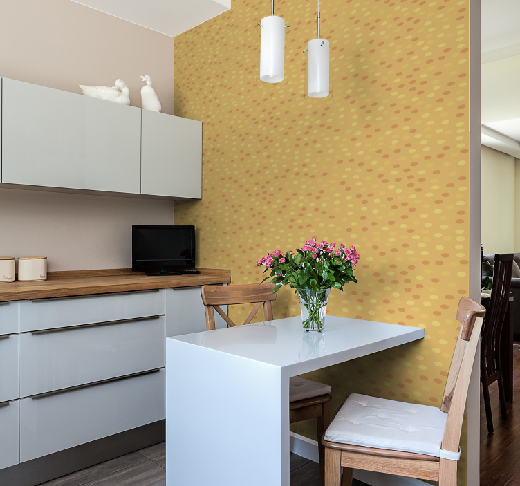 Narancs körökben konyha hold tapéta - TenStickers