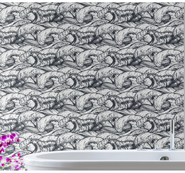 óceán hullámai minta Tapéta Természet - TenStickers