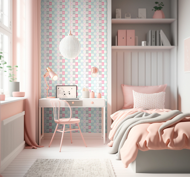 Patchwork szívek texturált tapéta - TenStickers