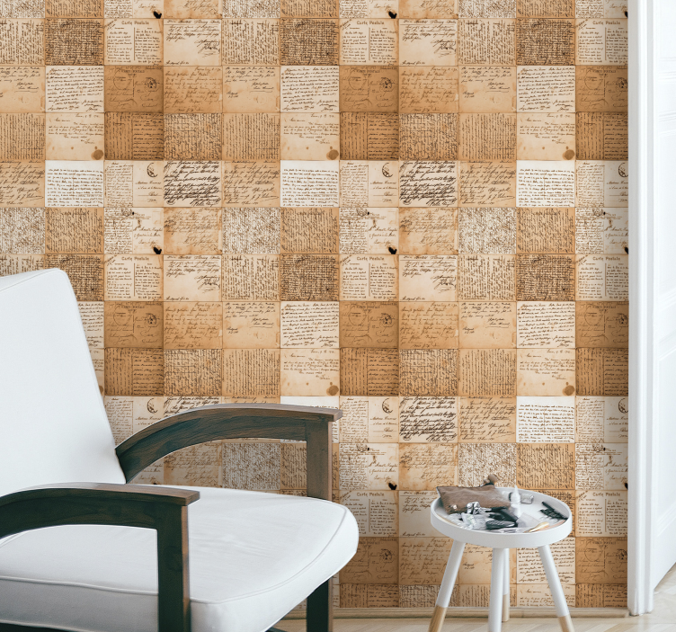 Régi papírok vintage tapéta - TenStickers