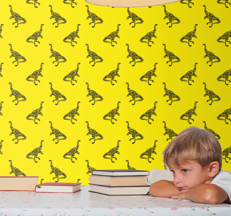 Sárga kaland Tapéta Dinoszauruszok - TenStickers