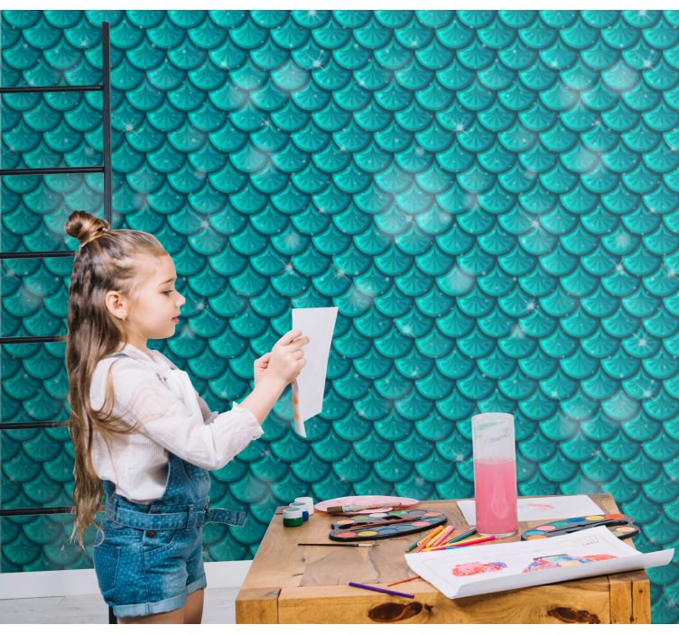 Sellő kék mérleg 3d tapéta - TenStickers