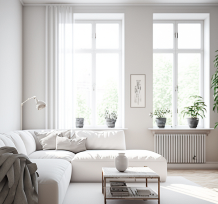 Fehér tapéta falra - TenStickers