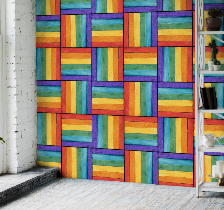 Színes geometriai minta Tapéta Geometriai - TenStickers