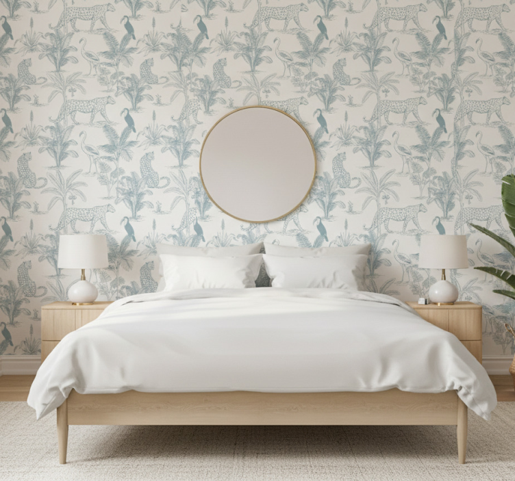 Szorongó trópusi állatok tapéta - TenStickers