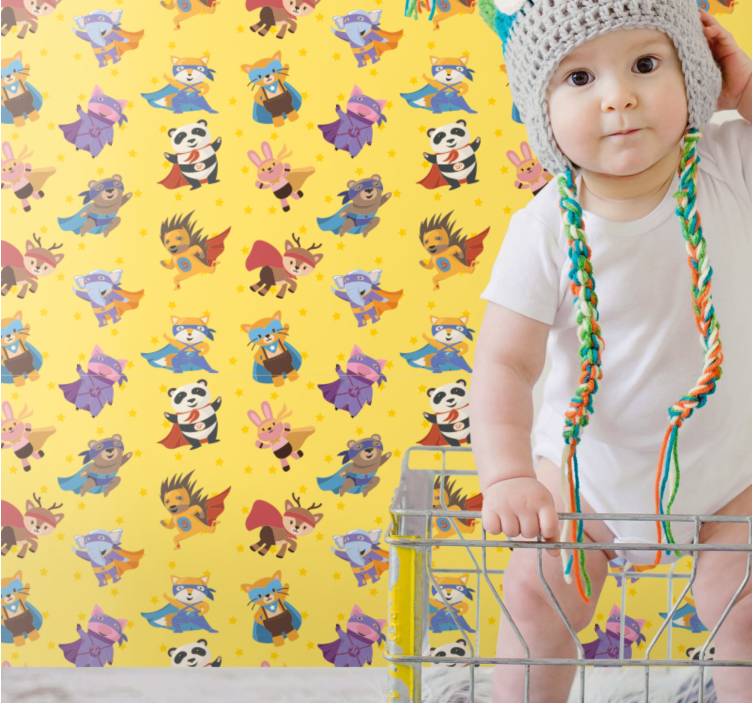 Szuperhős karakterek Állatok tapéta - TenStickers