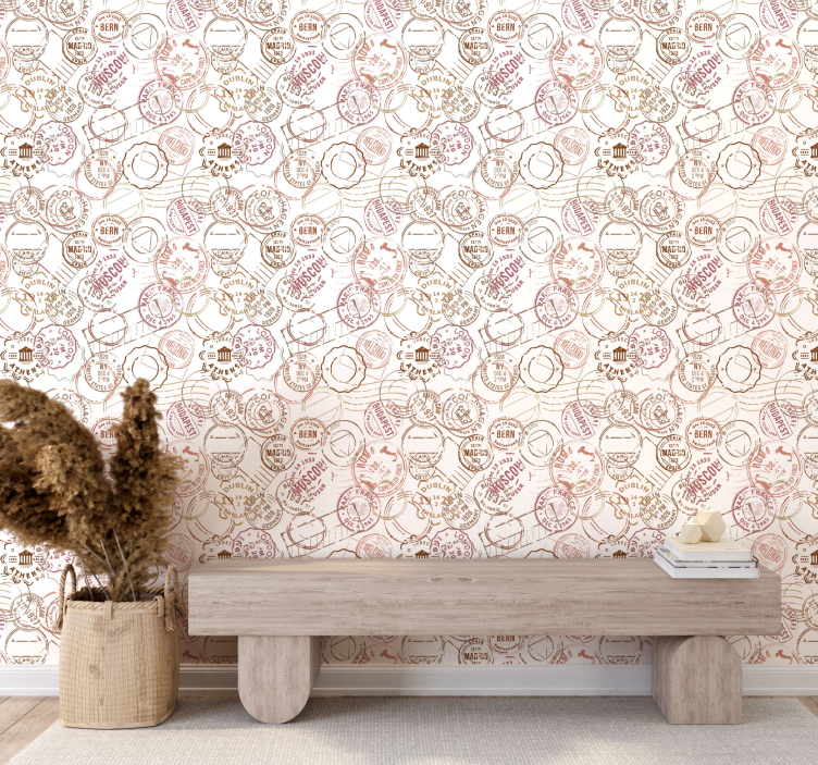 Szüreti bélyegek Tapéta városi és országos tapétaek - TenStickers