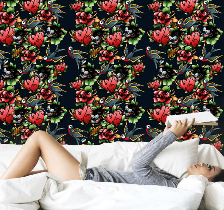 Tetoválás stílusú minta Tapéta Művészet - TenStickers