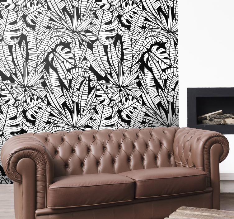 Trópusi levelek dzsungel tapéta - TenStickers