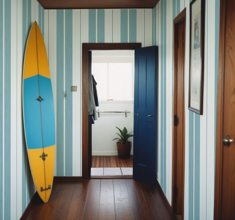 Türkiz árnyalatú csíkok Párna tapéta - TenStickers