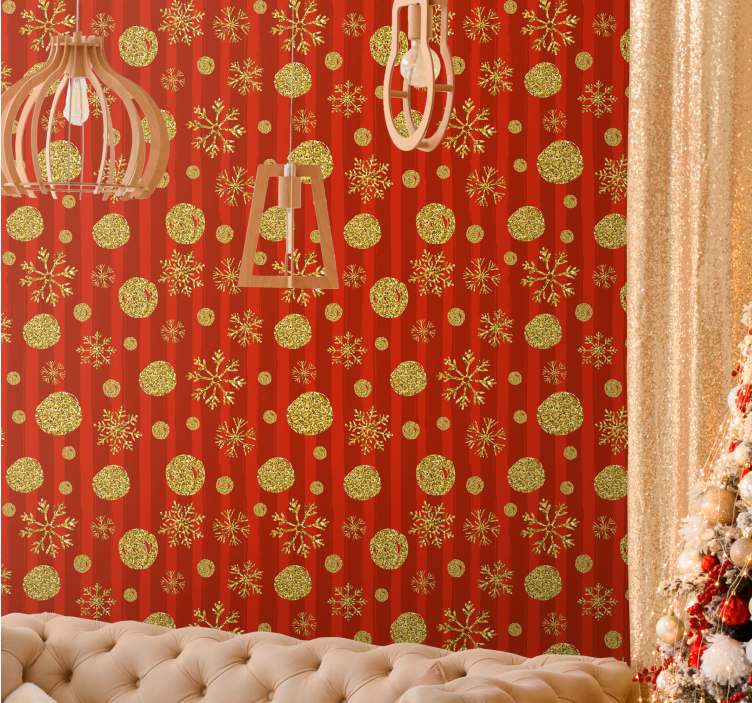 ünnepi csillogó díszek Tapéta Karácsony - TenStickers