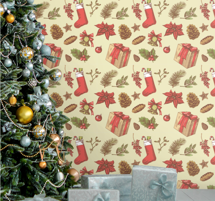 ünnepi yuletide design Tapéta Karácsony - TenStickers