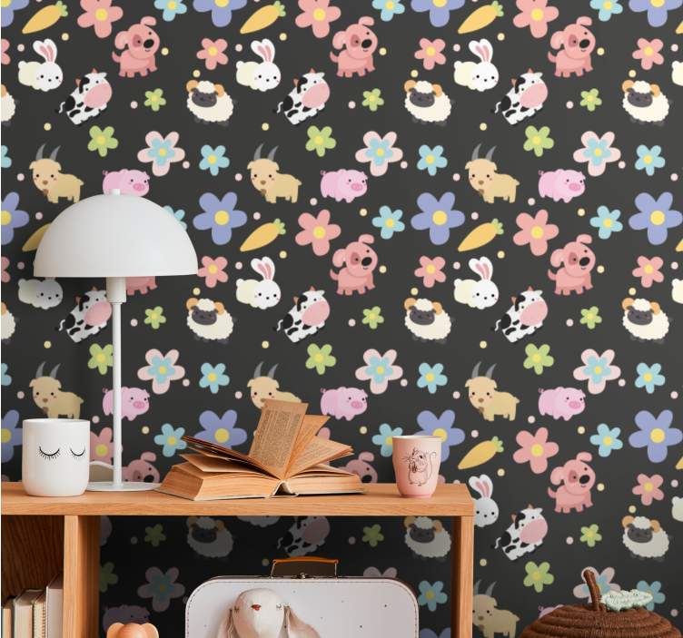 Vadon élő állatok és nyulak dzsungel tapéta - TenStickers