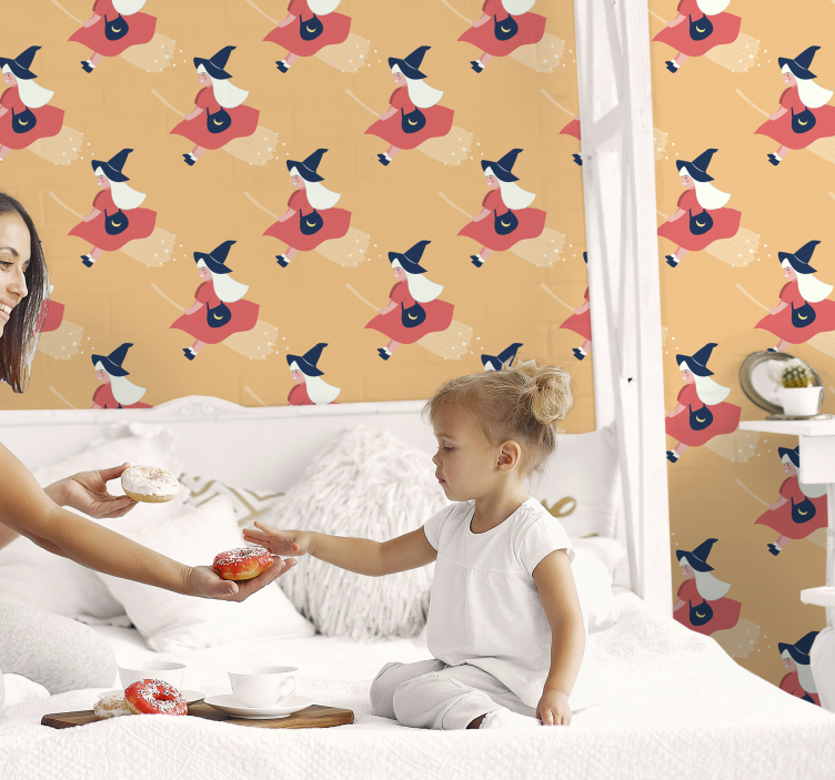 Varázslatos boszorkányfigurák Tapéta halloween - TenStickers