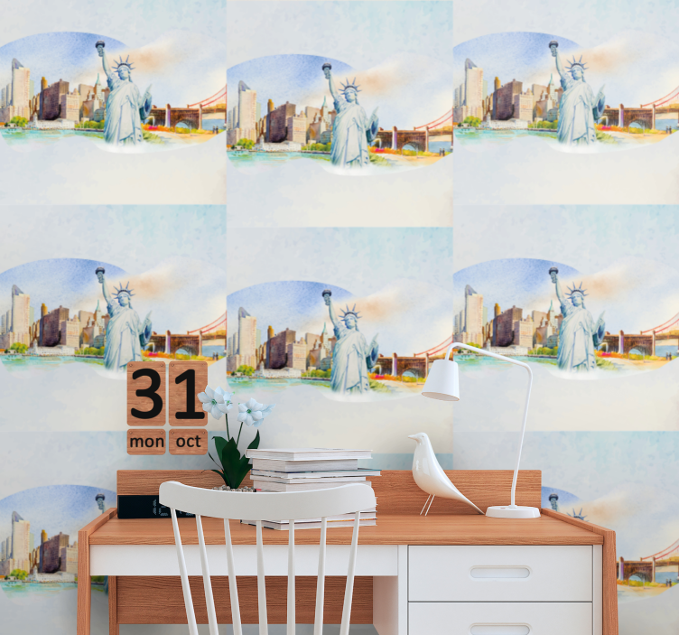 Városi mérföldkő kollázs New York tapéta - TenStickers