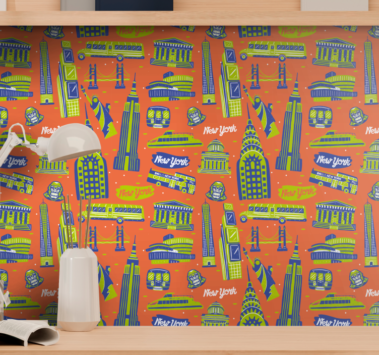 Városi nevezetességek New York háttérkép - TenStickers