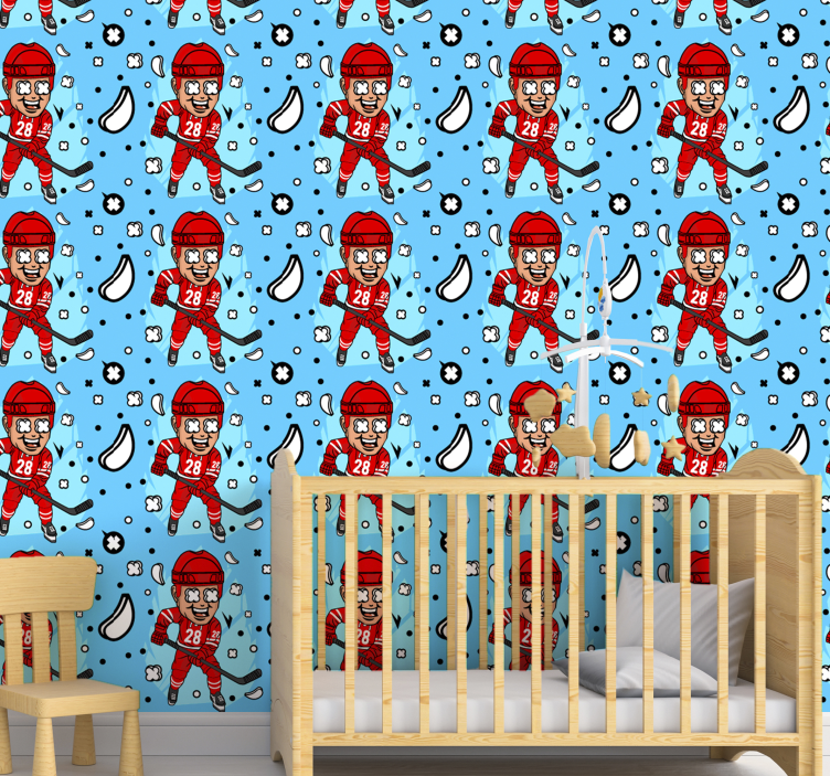 Vicces hokis gyermek tapéta - TenStickers