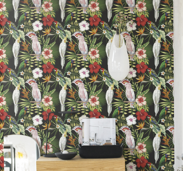 Világos színű papagájok állati tapéta - TenStickers