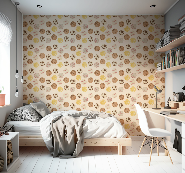 Vintage labdák mintás vintage tapéta - TenStickers