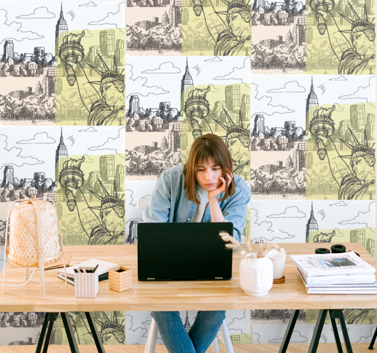 Vintage old school kollázs new york tapéta - TenStickers