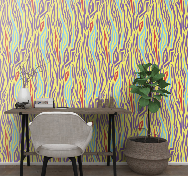 Vintage zebra állat nyomtatott tapéta - TenStickers