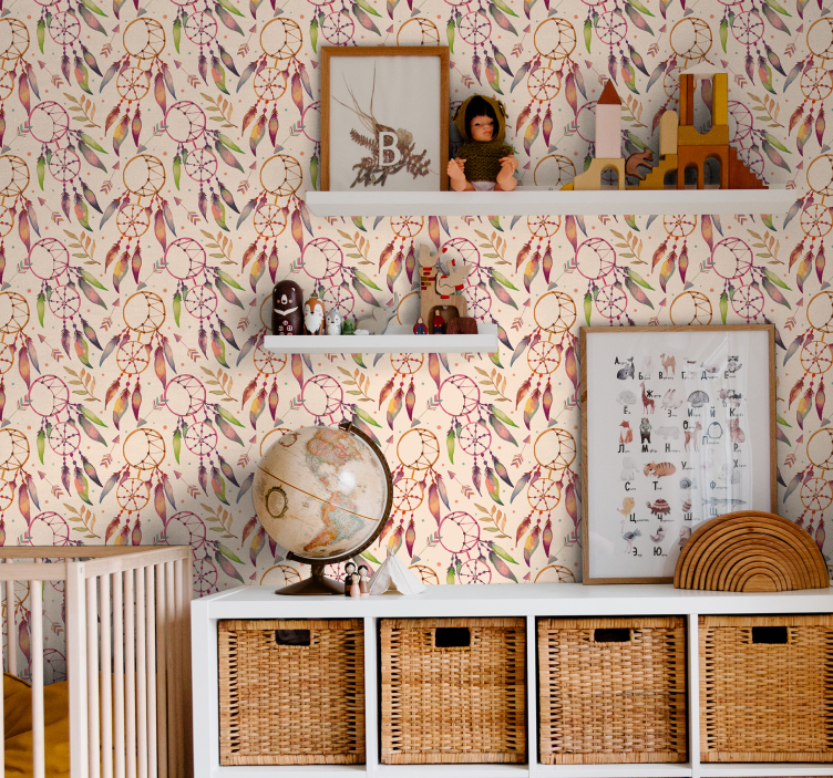 Virágos álomfogó minta Gyerekszoba tapéta - TenStickers