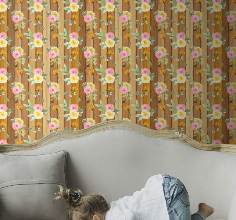 Virágos fa hatású tapéta - TenStickers