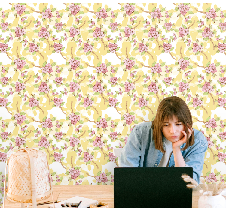 Virágos kaszkád Tapéta Virágok - TenStickers