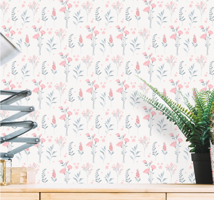 Virágos kert stílusban Tapéta Virágok - TenStickers