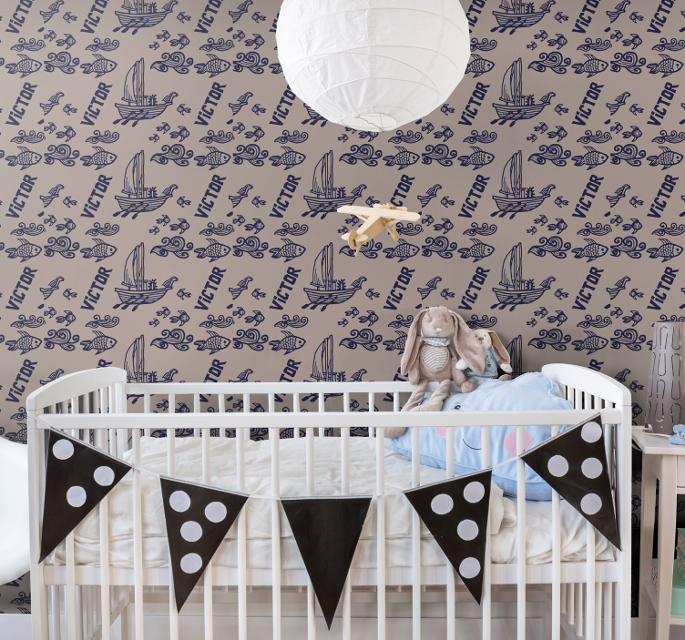 Névvel ellátott vitorláshajók Babaszoba tapéta - TenStickers
