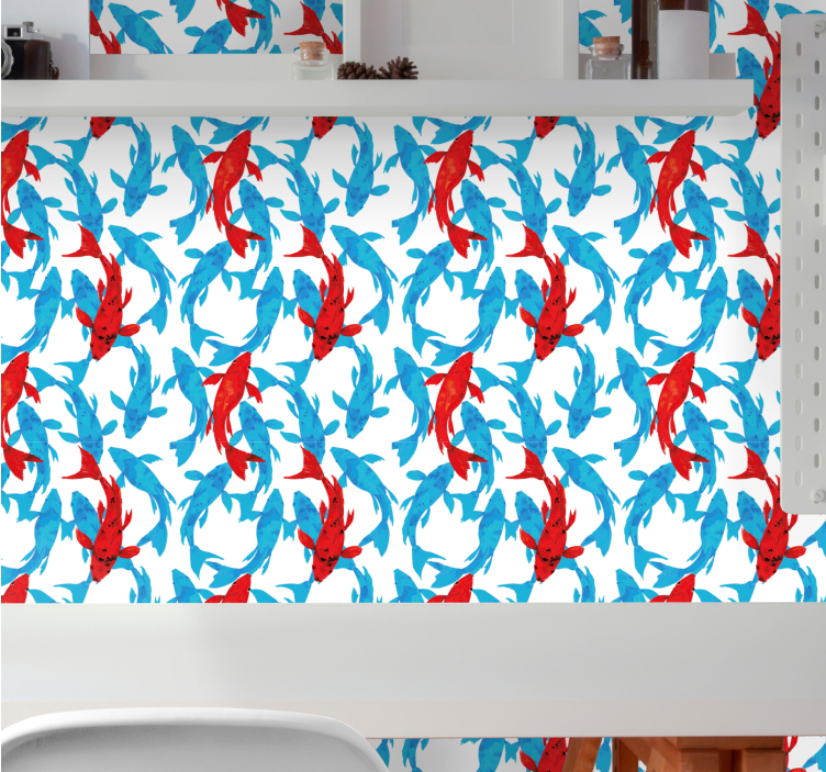 Vízi tánc Tapéta halak - TenStickers