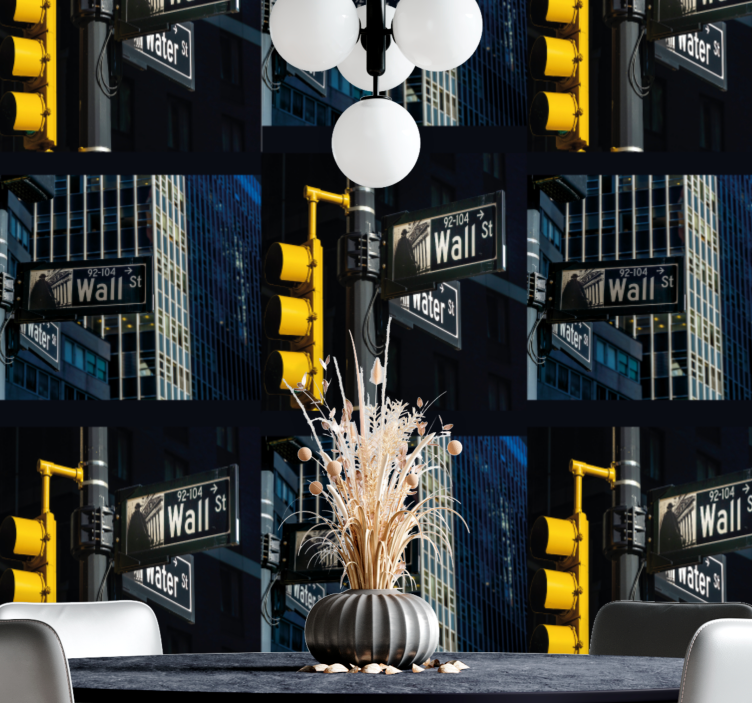 Wall street sign mintás new york tapéta - TenStickers