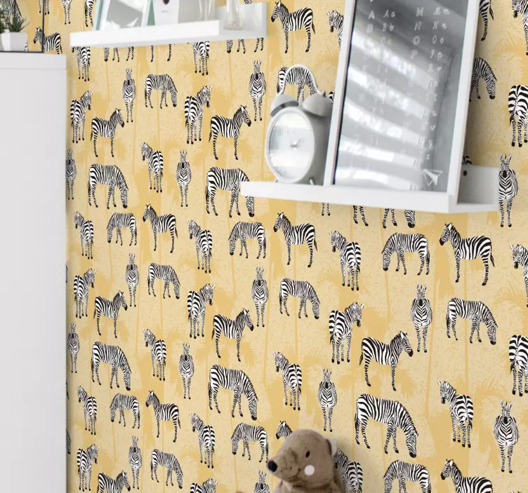 Zebra motívum Zebra Tapéta - TenStickers