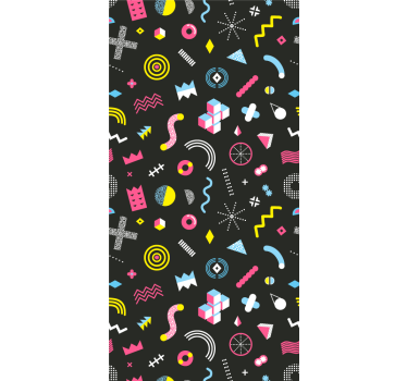 Dinamikus retro formák Vintage tapétaek - TenStickers