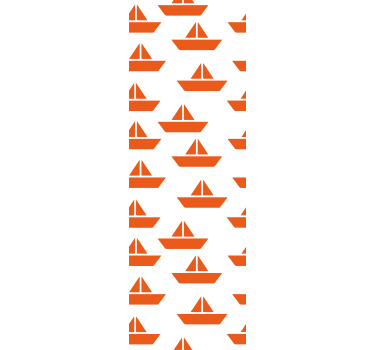 Narancssárga vitorlás mintás gyerekszoba tapéta - TenStickers