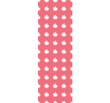 Piros-fehér virágmintás Tapéta Virágok - TenStickers