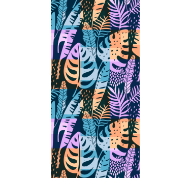 Tropical színes művészet tapéta levelek - TenStickers