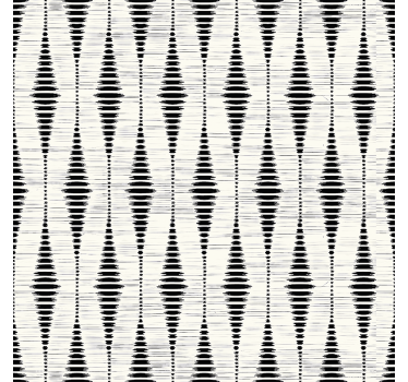 Fekete rabaul ikat geometrikus tapéta - TenStickers